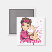 Hoop Rosie Riveter Breast Cancer Bewustheid Magneet (Voorkant / Achterkant)
