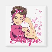 Hoop Rosie Riveter Breast Cancer Bewustheid Magneet (Voorkant)