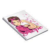 Hoop Rosie Riveter Breast Cancer Bewustheid Notitieboek (Rechterzijde)