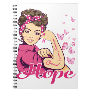Hoop Rosie Riveter Breast Cancer Bewustheid Notitieboek