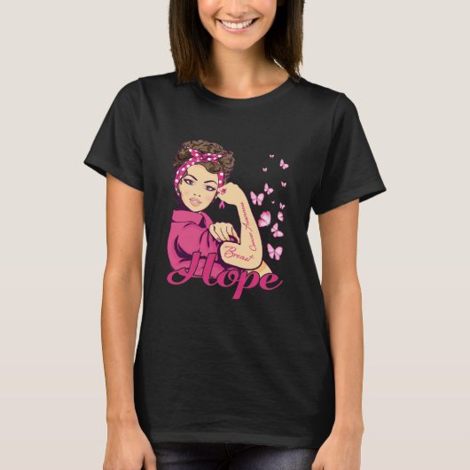 Hoop Rosie Riveter Breast Cancer Bewustheid T-shirt (Voorkant)