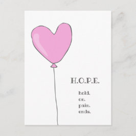 Hoop - Roze ballon met een zoete motivatie quote Briefkaart