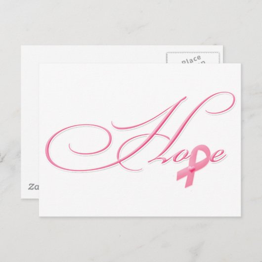 Hoop - Roze lint Briefkaart (Voorkant / Achterkant)