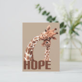 Hoop Schattige moeder en Baby Giraffe Briefkaart (Staand voorkant)