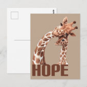 Hoop Schattige moeder en Baby Giraffe Briefkaart (Voorkant / Achterkant)