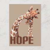 Hoop Schattige moeder en Baby Giraffe Briefkaart (Voorkant)