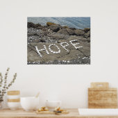 Hoop - Schelpenkunst op het strand Poster (Keuken)