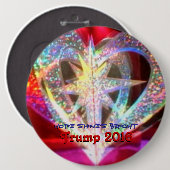 Hoop schijnt helder ronde button 6,0 cm (Voorkant /achterkant)