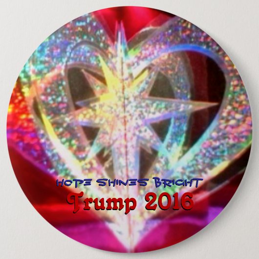 Hoop schijnt helder ronde button 6,0 cm (Voorkant)