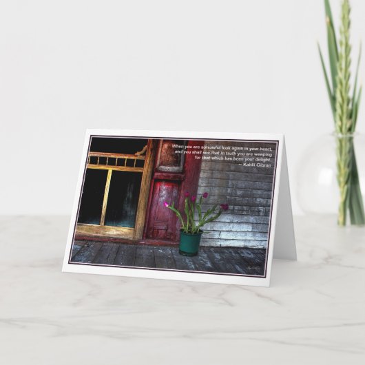 Hoop Schrijven in Tulpen: Gibran citaat kaart (Voorkant)