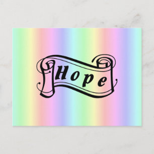 Hoop scroll op regenboog briefkaart