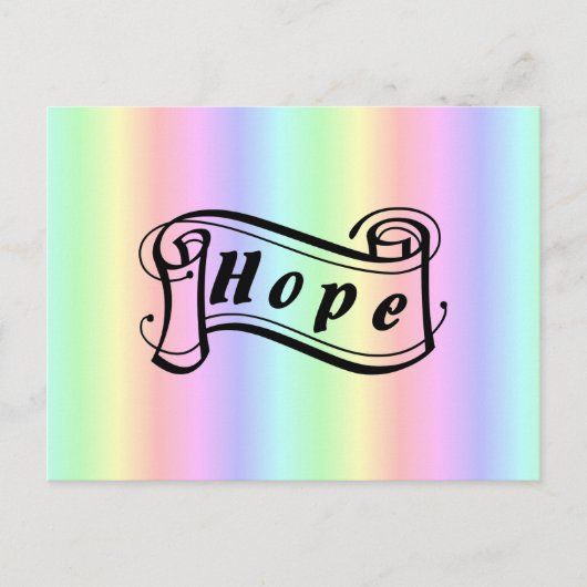 Hoop scroll op regenboog briefkaart (Voorkant)