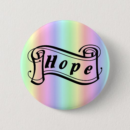 Hoop scrollen op regenboog ronde button 5,7 cm (Voorkant)