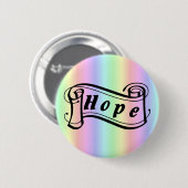 Hoop scrollen op regenboog ronde button 5,7 cm (Voorkant /achterkant)