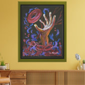 Hoop - Sikkelcel Art Canvas Groen (Insitu (Woonkamer))