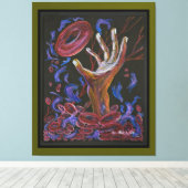 Hoop - Sikkelcel Art Canvas Groen (Insitu (Houten vloer))