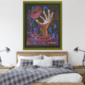Hoop - Sikkelcel Art Canvas Groen Afdruk (Insitu (Slaapkamer))