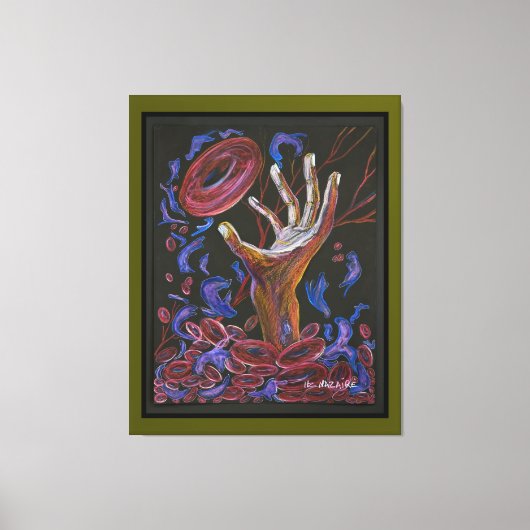 Hoop - Sikkelcel Art Canvas Groen Afdruk (Voorkant)