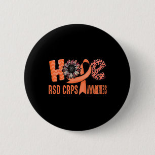 Hoop Sinaasappel Lint Luipaard Zonnebloem RSD CRPS Ronde Button 5,7 Cm