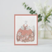 Hoop Skirt in Dusty Pink Briefkaart (Staand voorkant)