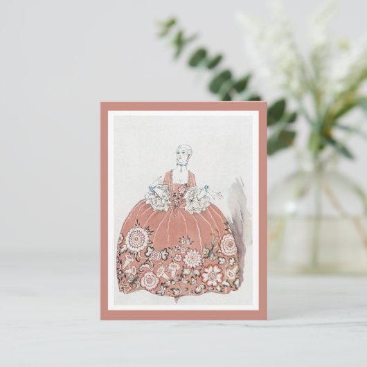 Hoop Skirt in Dusty Pink Briefkaart (Staand voorkant)