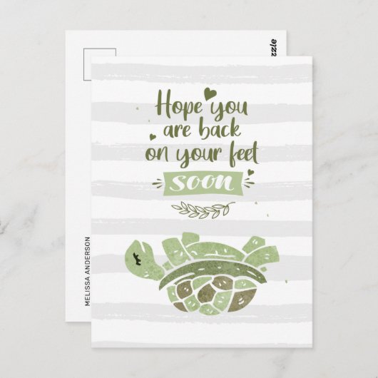 Hoop snel dat je terug bent op Feet Funny Briefkaart (Voorkant / Achterkant)