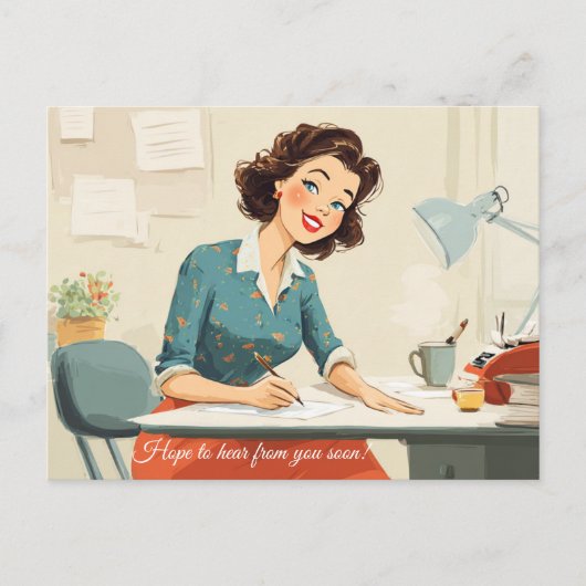 Hoop snel van je te horen! briefkaart (Voorkant)