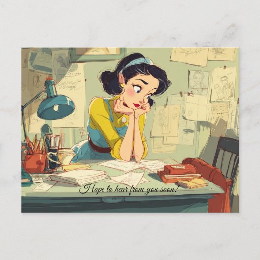 Hoop snel van je te horen! Briefkaart (Voorkant)