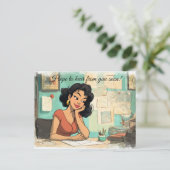 Hoop snel van je te horen! Briefkaart (Staand voorkant)