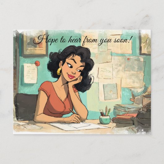 Hoop snel van je te horen! Briefkaart (Voorkant)