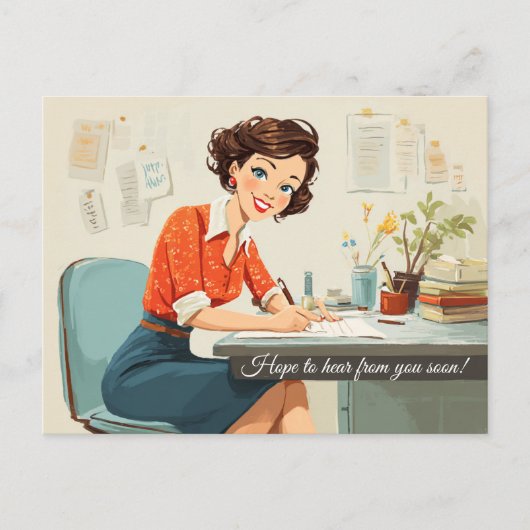 Hoop snel van je te horen! briefkaart (Voorkant)