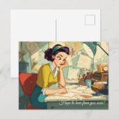 Hoop snel van je te horen! Briefkaart (Voorkant / Achterkant)