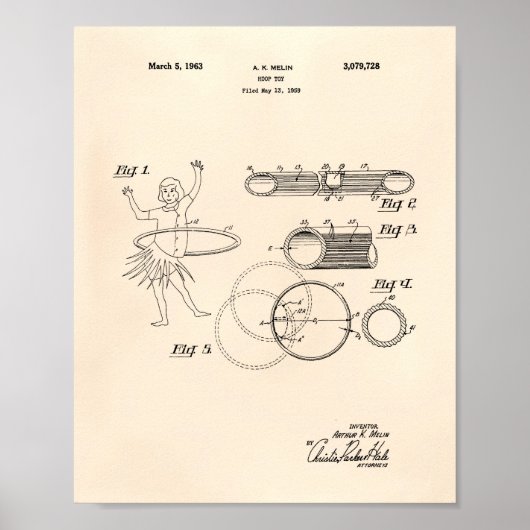 Hoop Speelgoed 1963 Patent Art Old Peper Poster (Voorkant)