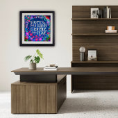 Hoop sterker dan angst  bloemen inspirerend poster