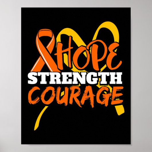 Hoop Sterkte Moed Leukemie Kanker Bewustwording Ri Poster (Voorkant)