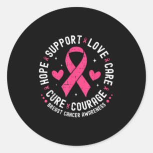 Hoop Steun Liefde Zorg Borstkanker Bewustzijnspijn Ronde Sticker
