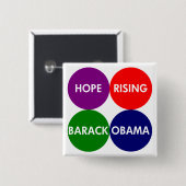 Hoop stijgt: Barack Obama Button (Voorkant /achterkant)
