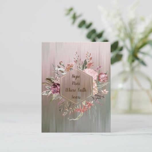 Hoop stijgt waar Faith Soars Briefkaart (Staand voorkant)