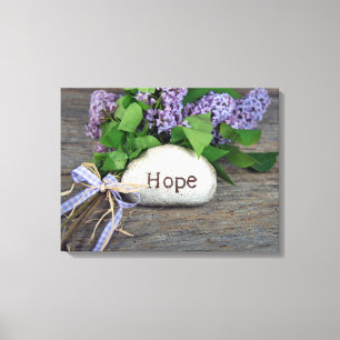 Hoop tekst op rots met linzen canvas afdruk