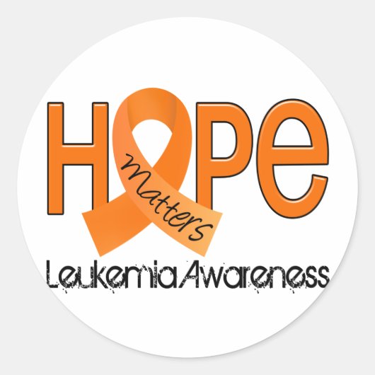 Hoop telt 2 Leukemie Ronde Sticker (Voorkant)
