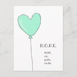 Hoop - Turquoise ballon met een zoete motivatie sp Briefkaart