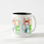 hoop tweekleurige koffiemok (Voorkant rechts)