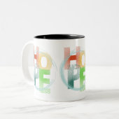 hoop tweekleurige koffiemok (Voorkant links)