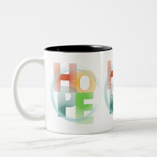 hoop tweekleurige koffiemok (Links)