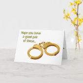 HOOP U HEEFT EEN GOED PAAR HANDCUFFS-WEDDING HUMOR KAART (Gele Bloem)
