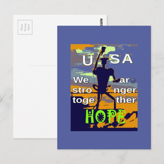 Hoop USA Wij zijn samen sterker Inspirerend Briefkaart (Voorkant / Achterkant)