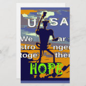 Hoop USA Wij zijn samen sterker Inspirerend Briefpapier (Voorkant / Achterkant)
