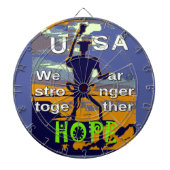 Hoop USA Wij zijn samen sterker Inspirerend Dartbord (Voorkant)