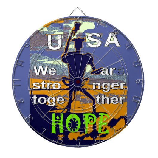 Hoop USA Wij zijn samen sterker Inspirerend Dartbord (Voorkant)