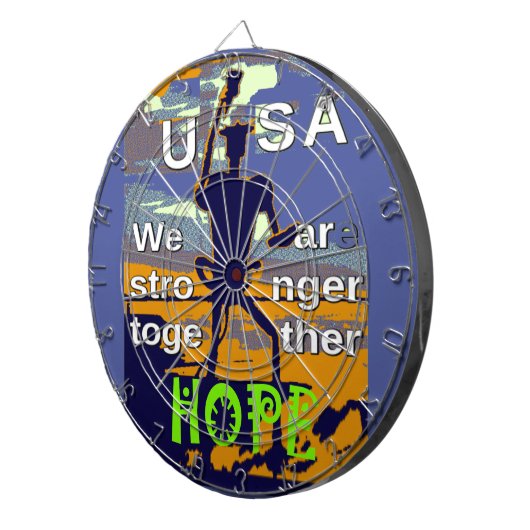 Hoop USA Wij zijn samen sterker Inspirerend Dartbord (Voorkant Rechts)